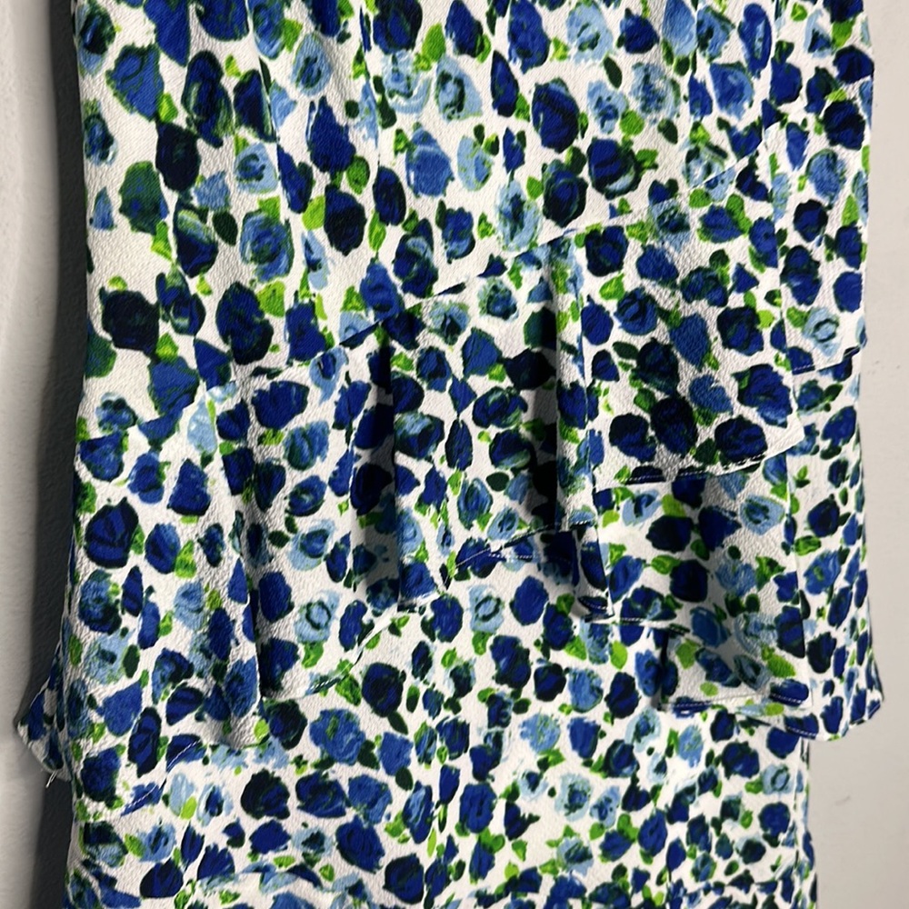 Lauren Ralph Lauren blue white floral ruffle dress 8 - Picture 4 of 6
